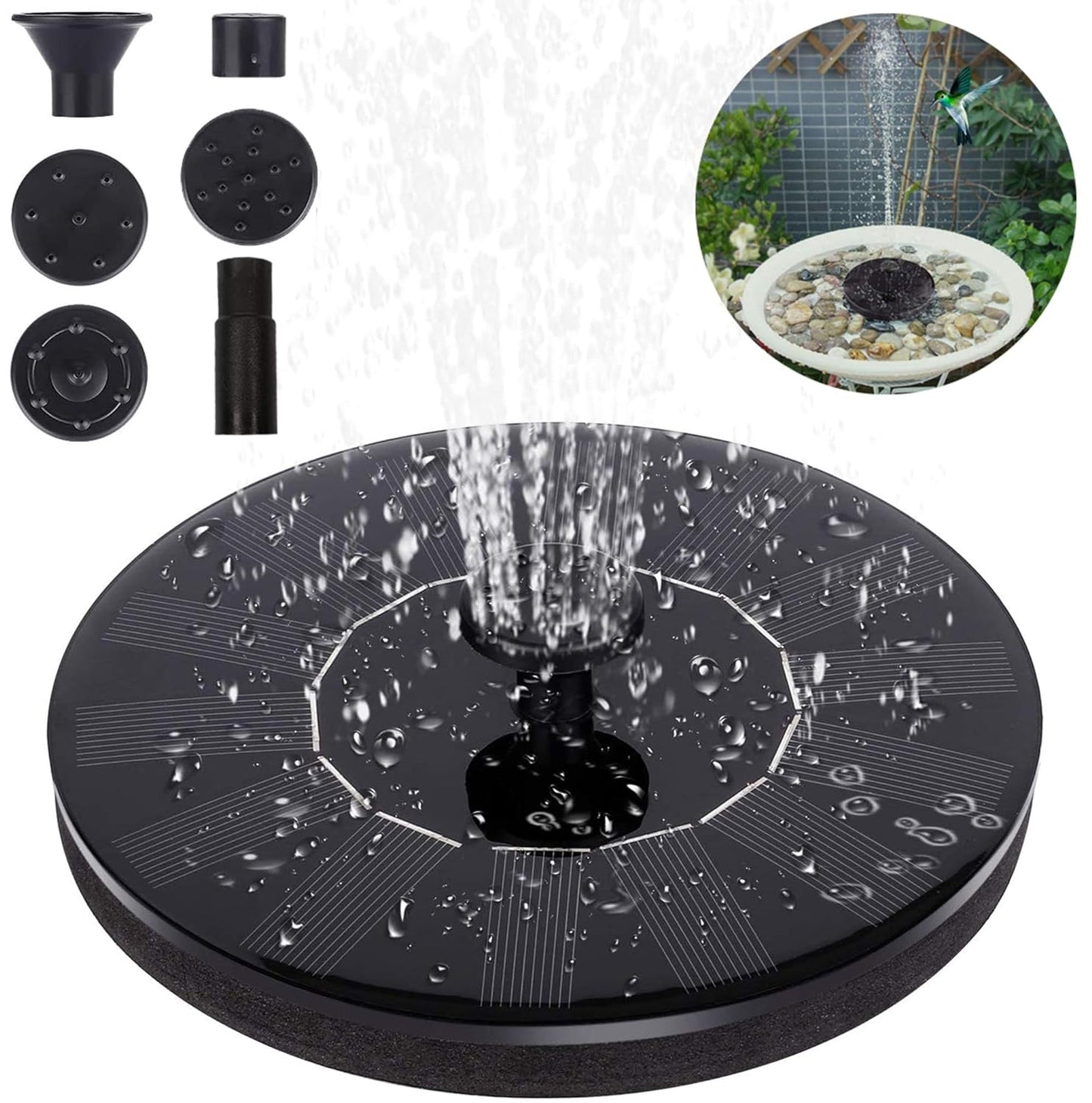 Solar Fountain Pump Mini Solar Powered Bird Bath Fountain Pump