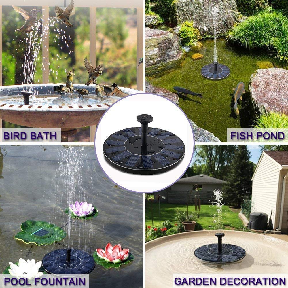 Solar Fountain Pump Mini Solar Powered Bird Bath Fountain Pump