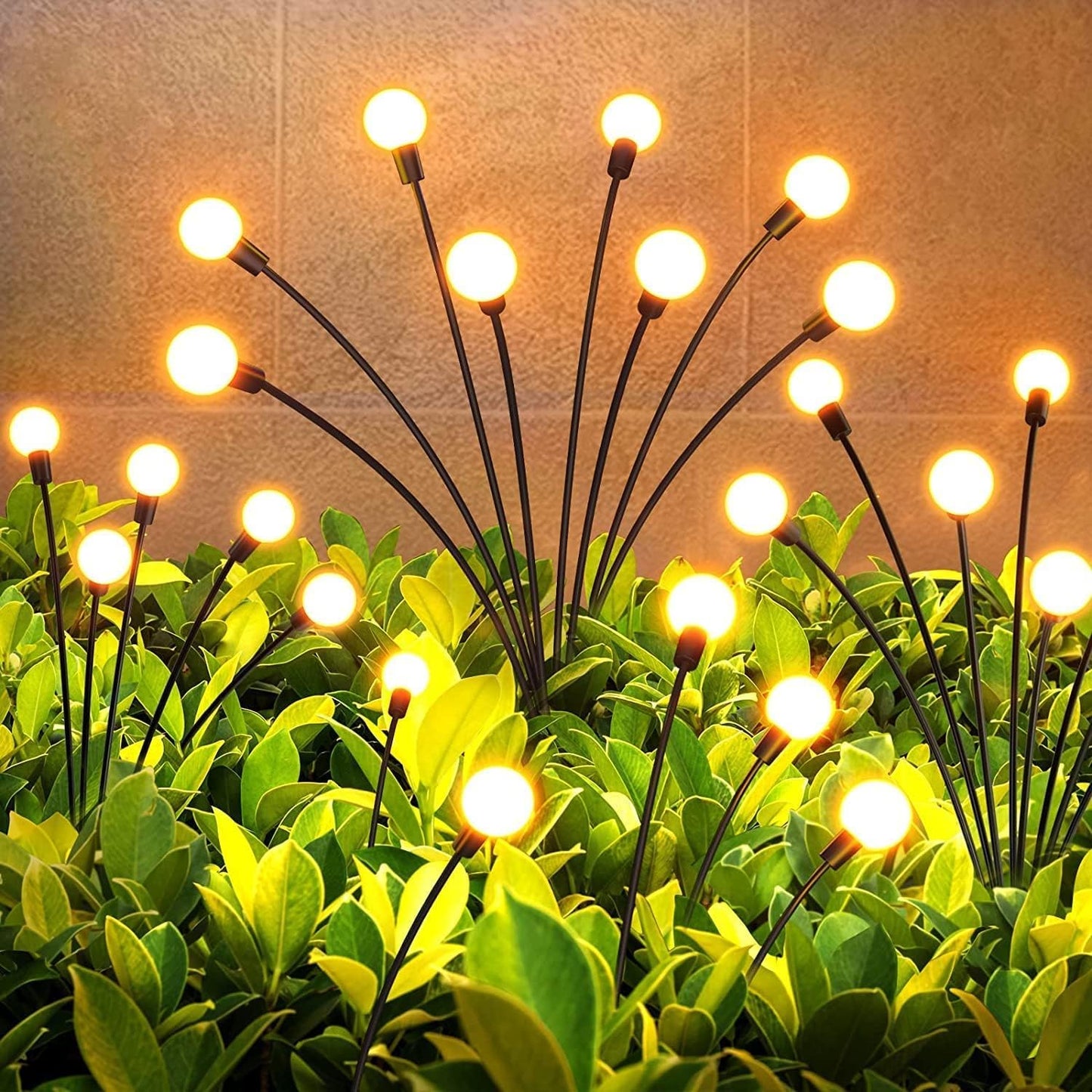 8 LED Balls Solar Lights | Outdoor Decoration | Waterproof Lights for Pots (PACK OF 2)