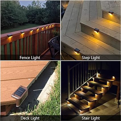 Solar Step Lights Waterproof Led Solar Lights for Outdoor Stairs ( pack of 4 )