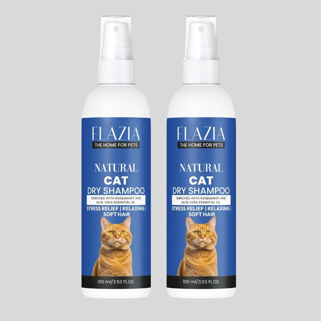 Flazia Pets Natural Cat Dry Shampoo for All Pets - 100ML( Pack of 2)