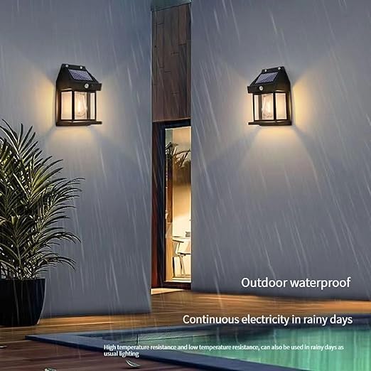 Solar Lights | Wireless Lights Fixture | Waterproof Outdoor Lighting with Clear Panel for Garden